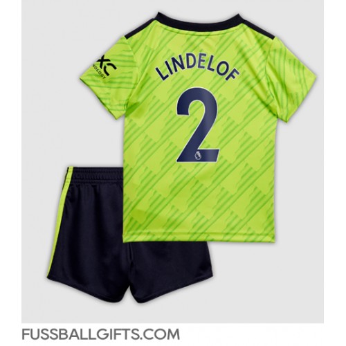 Manchester United Victor Lindelof #2 Fußballbekleidung 3rd trikot Kinder 2022-23 Kurzarm (+ kurze hosen)